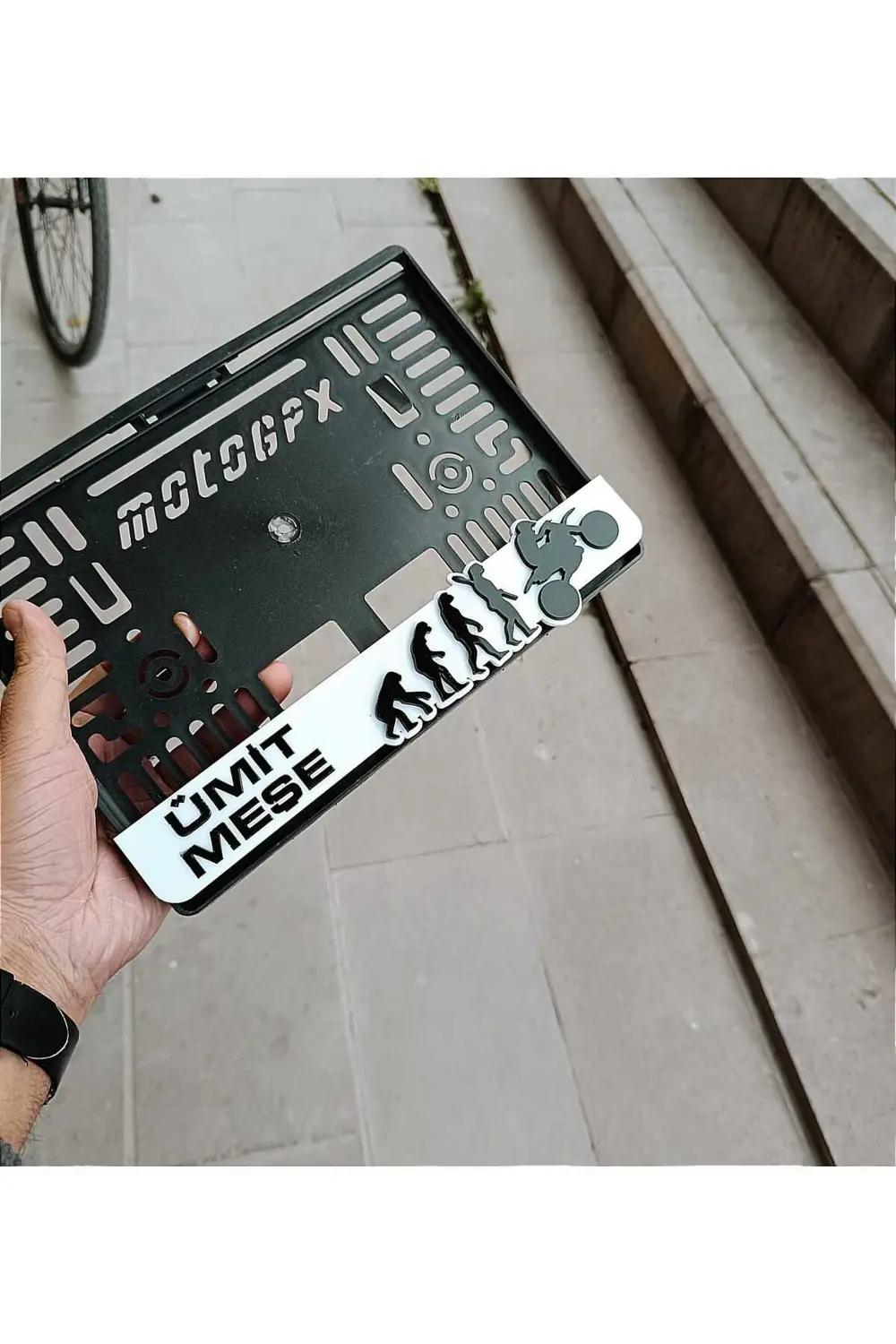 Motorsiklet Plakalık Evrim Ağacı Lazer Kesim Pleksi plakalık | ki
