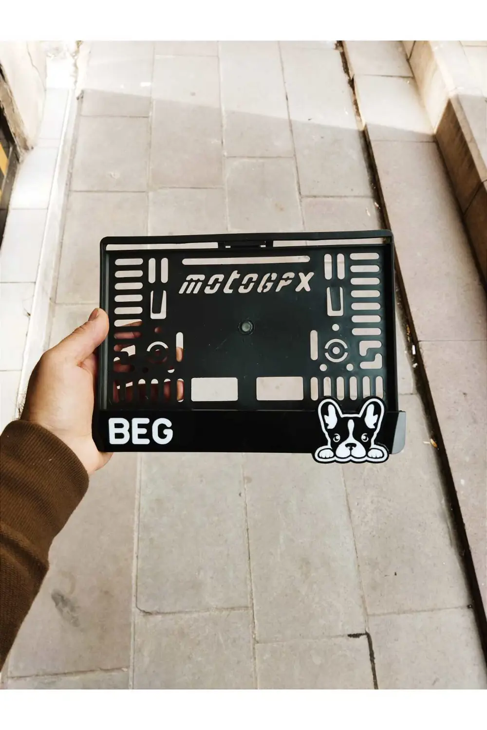 Motorsiklet Plakalık French Bulldog Lazer Kesim Pleksi | motor pl