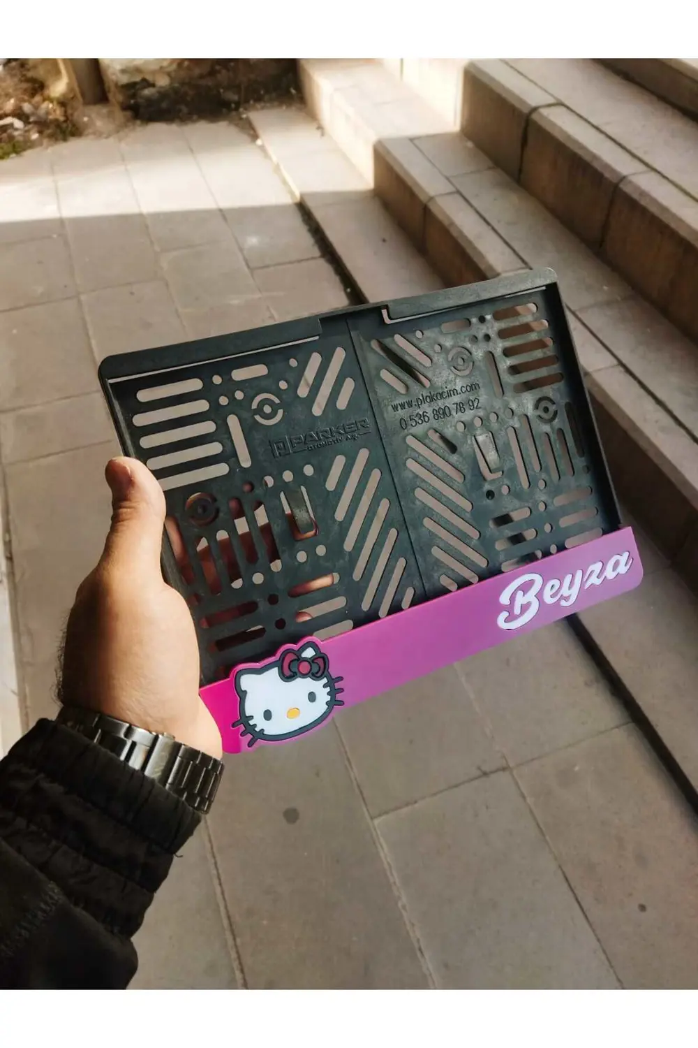 Motorsiklet Plakalık HELLO KİTY Lazer Kesim Pleksi plakalık | kiş