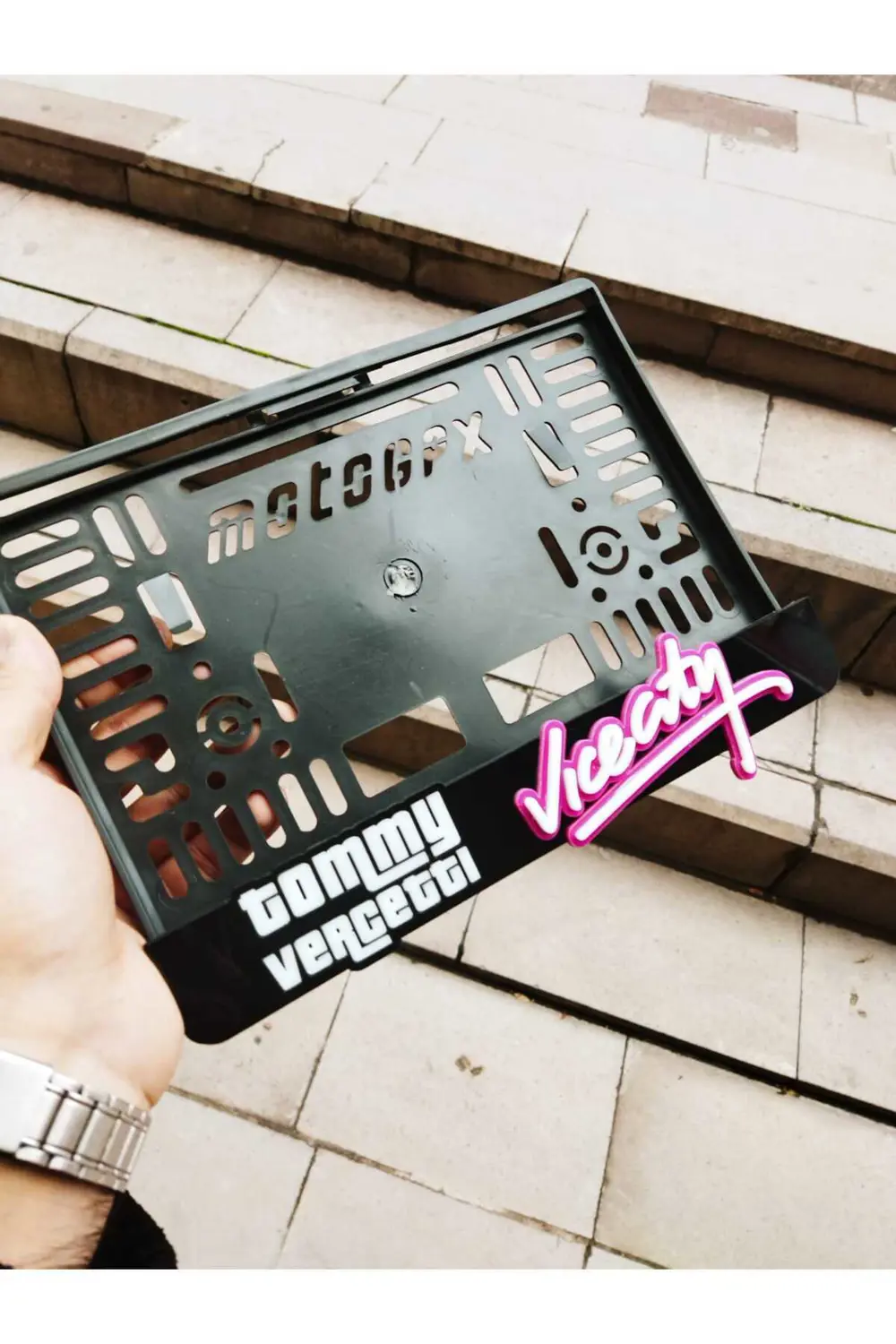 Motorsiklet Plakalık Lazer Kesim Pleksi Vıce Cıty