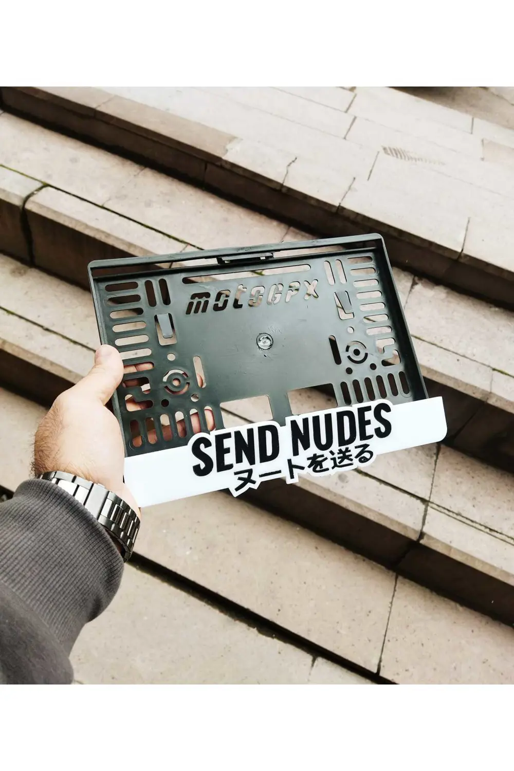 Motorsiklet Plakalık SEND NUDES Lazer Kesim Pleksi | Isimli Plaka