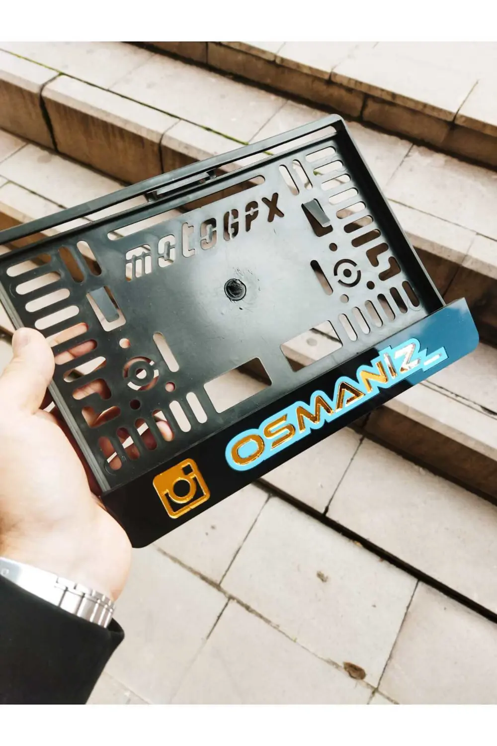 Motorsiklet Plakalık Uyumlu Lazer Kesim Pleksi Siyah / Isimli Kiş