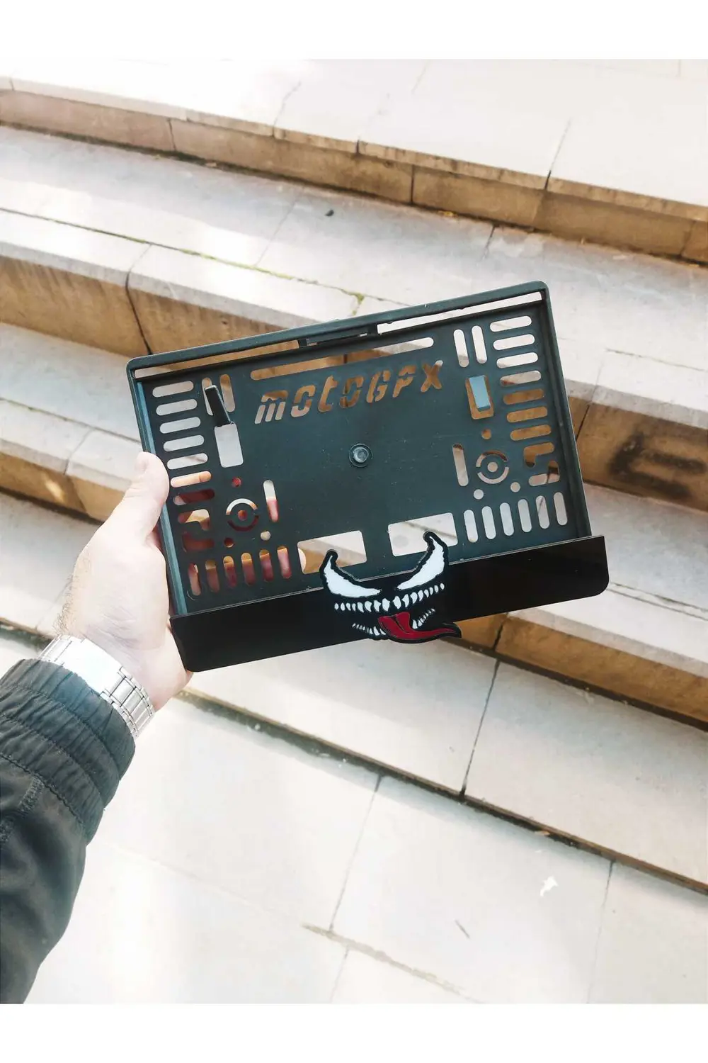 Motorsiklet Plakalık VENOM Lazer Kesim Pleksi | motor plakalık Uy