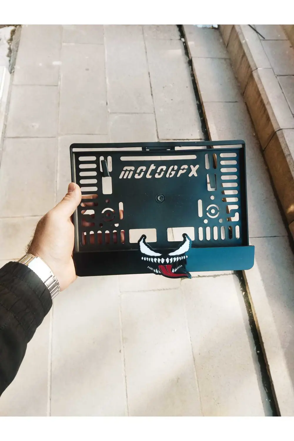 Motorsiklet Plakalık VENOM Lazer Kesim Pleksi | motor plakalık Uy