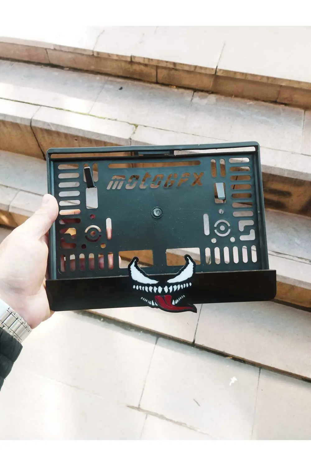 Motorsiklet Plakalık VENOM Lazer Kesim Pleksi | motor plakalık Uy