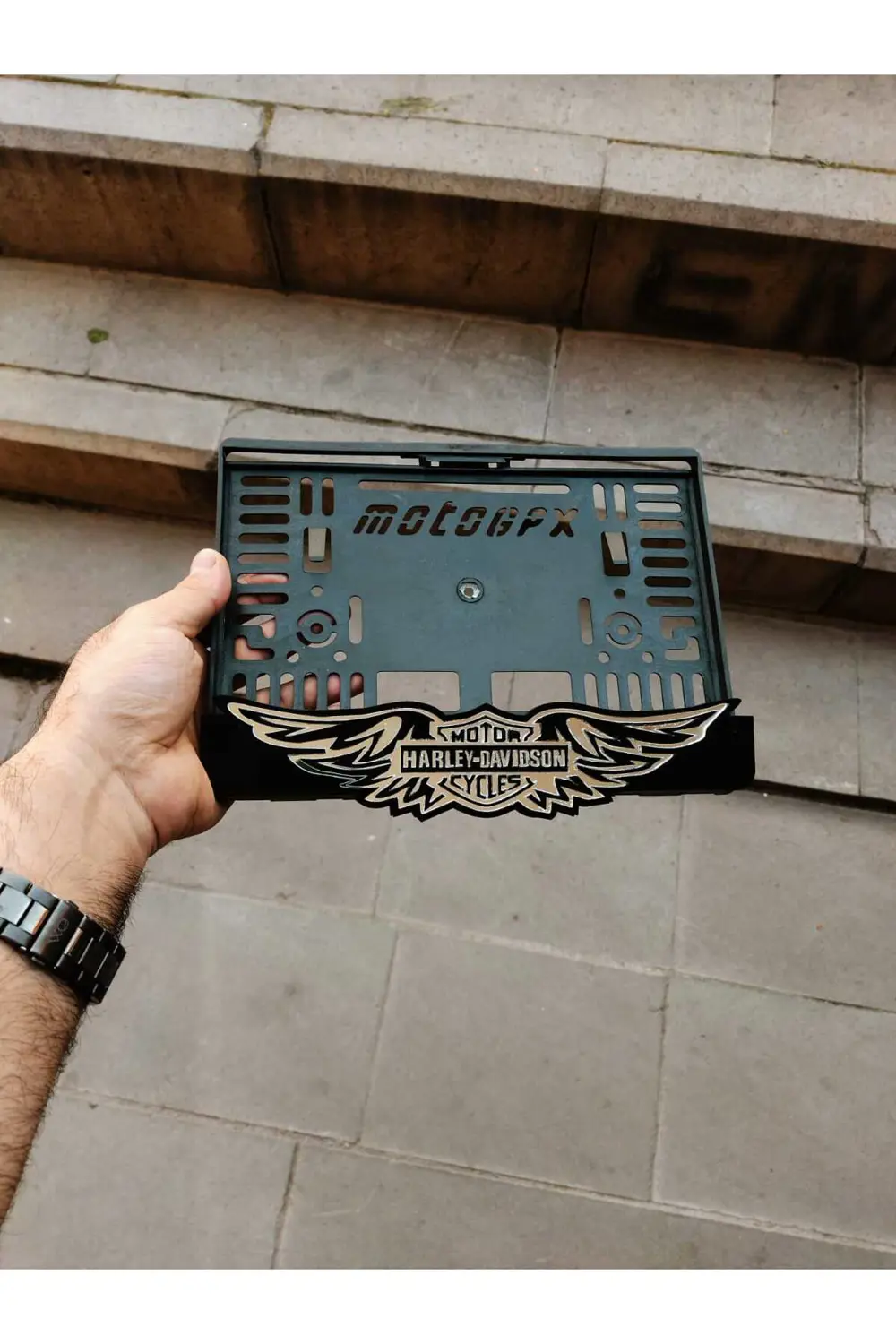 Motorsiklet Uyumlu Plakalık HRLY dvdsn Lazer Kesim Pleksi plakalı