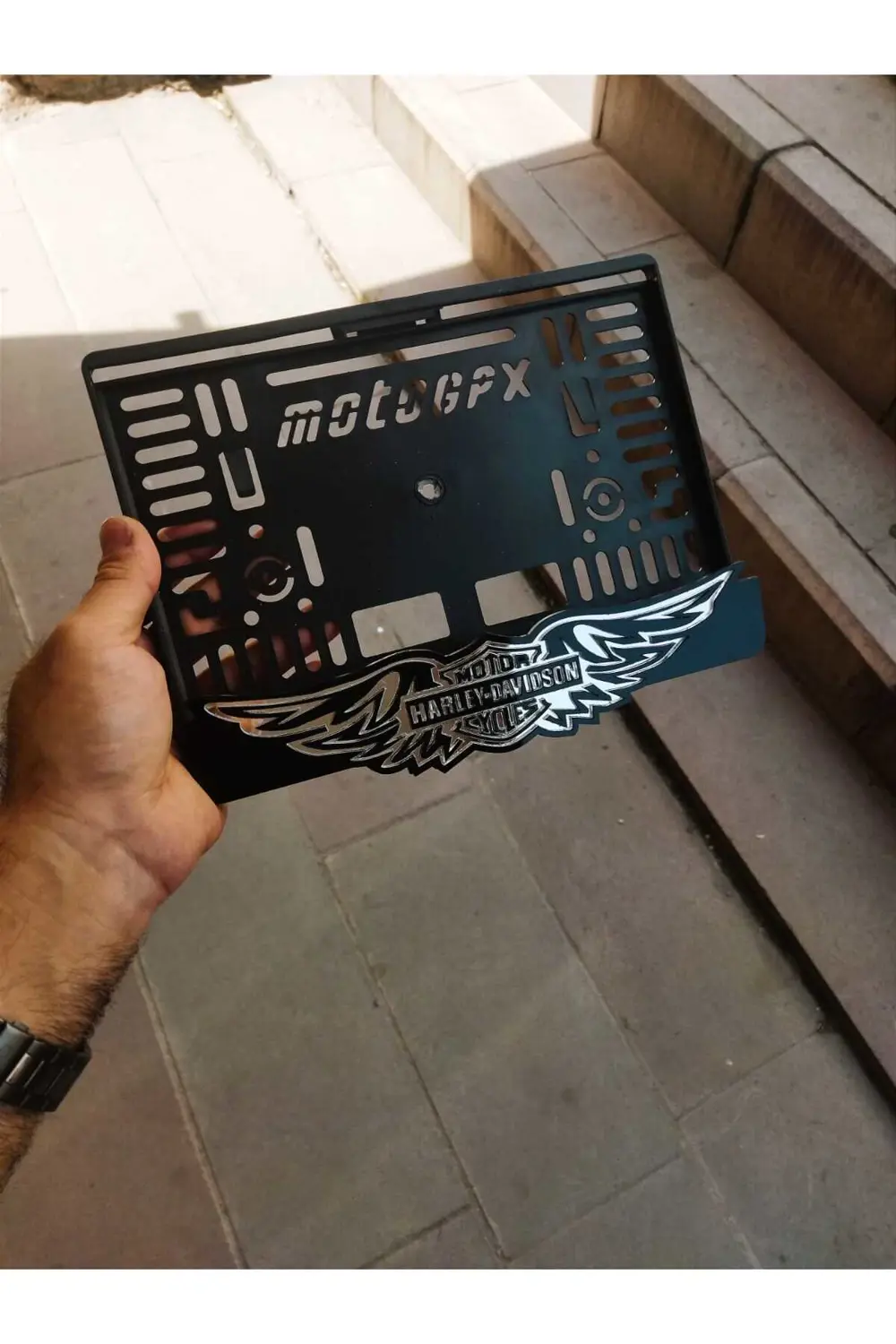 Motorsiklet Uyumlu Plakalık HRLY dvdsn Lazer Kesim Pleksi plakalı