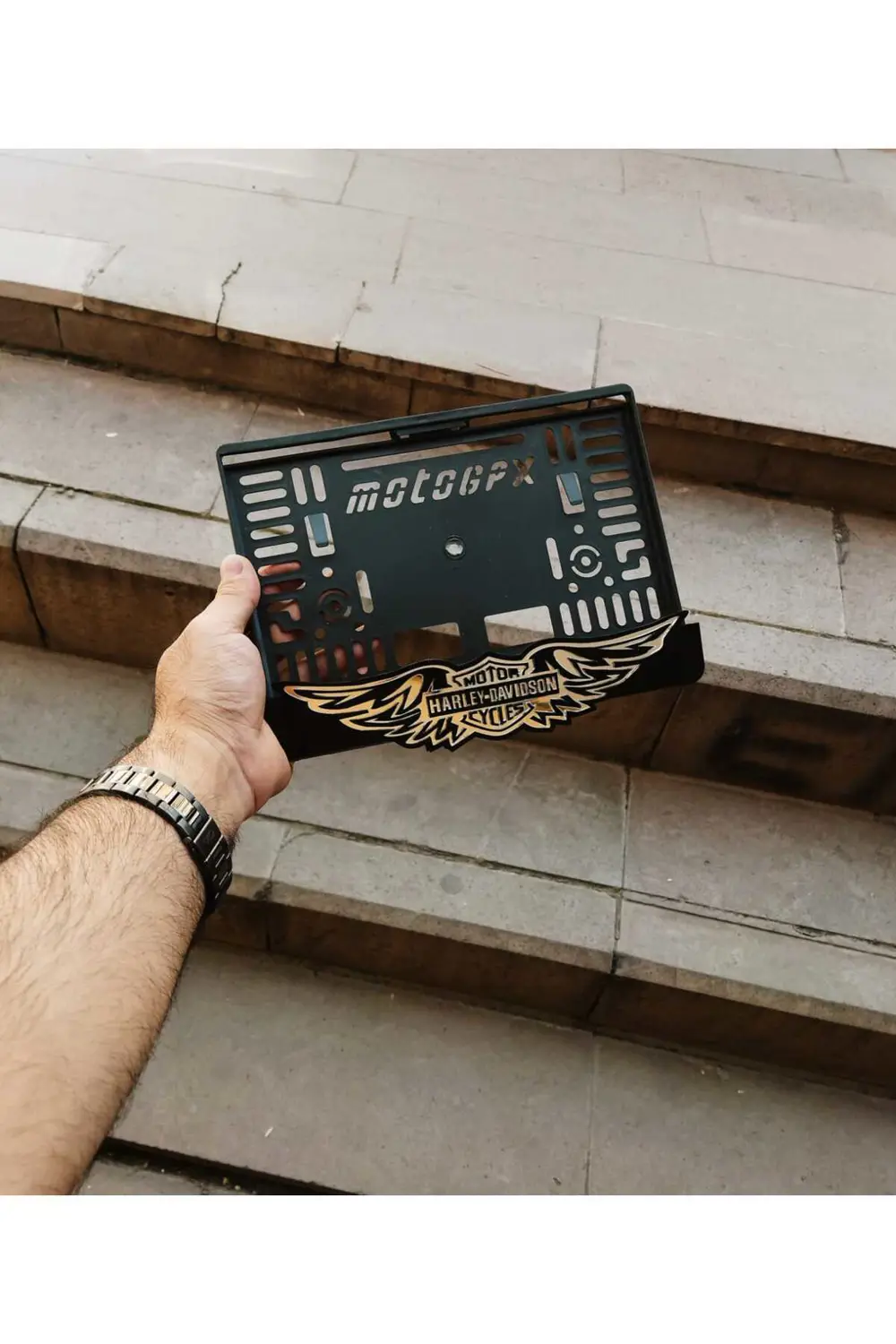 Motorsiklet Uyumlu Plakalık HRLY dvdsn Lazer Kesim Pleksi plakalı