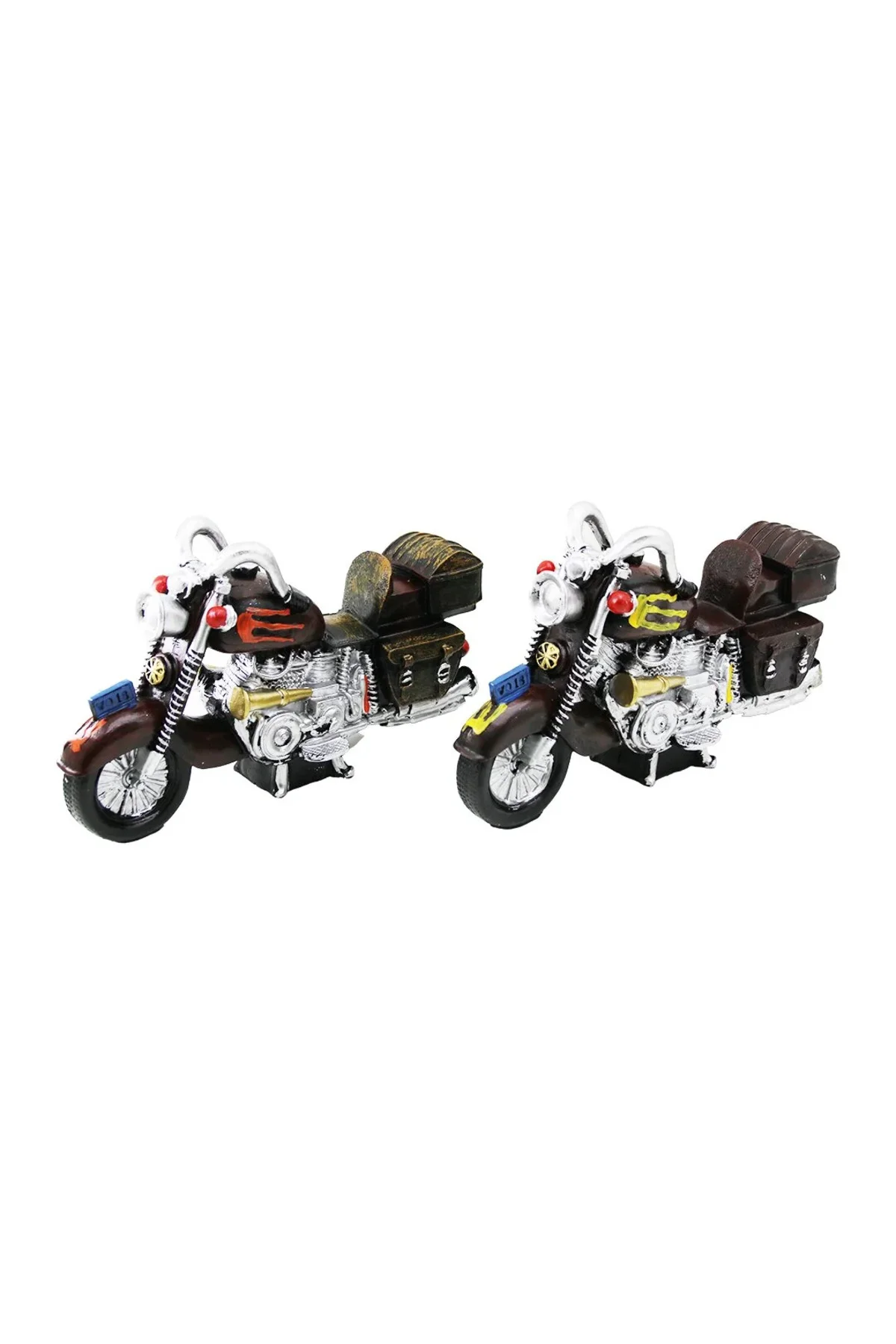 Motorsiklet Vintage Dekoratif Biblo - Kumbara Renkli 25CM Reçine