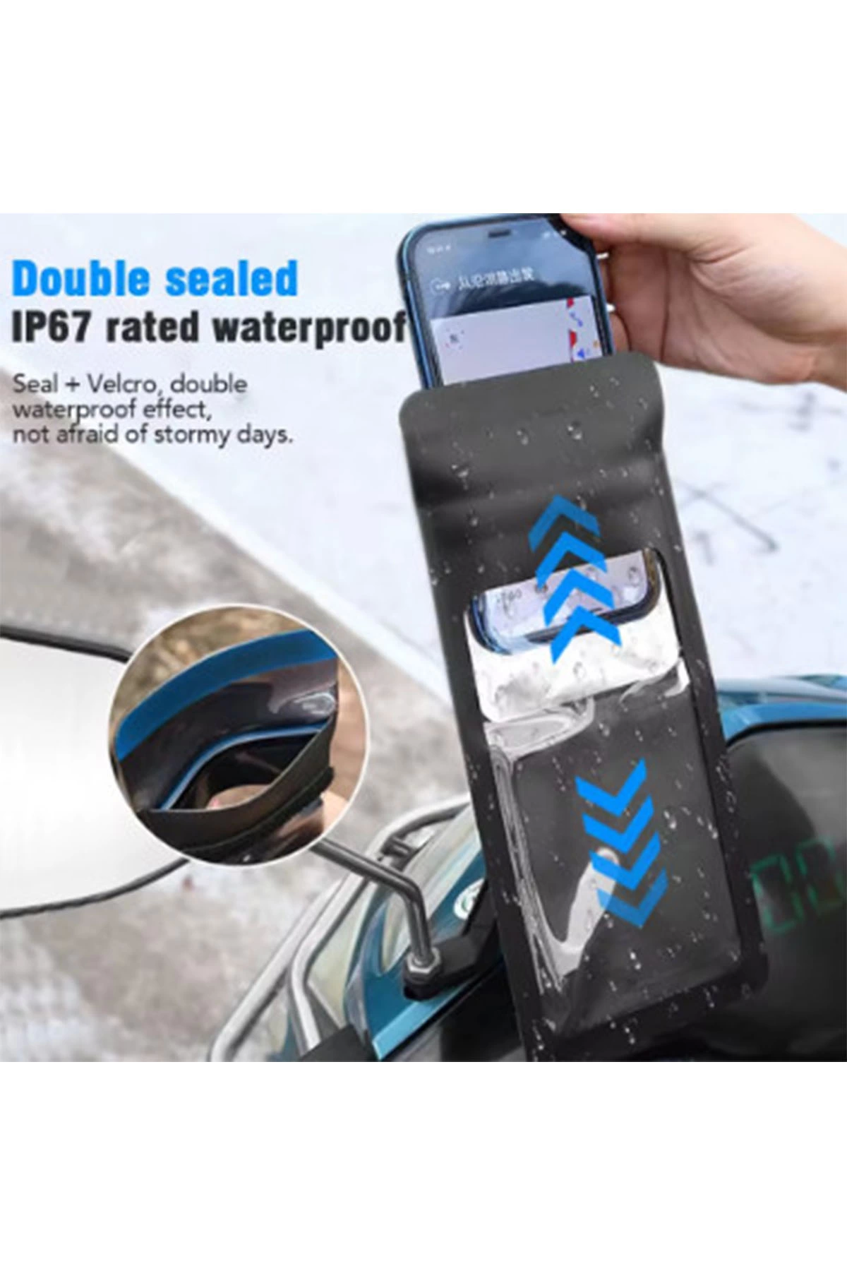 Motosiklet 360° Döndürülebilir Su Geçirmez Telefon Kılıfı Telefon