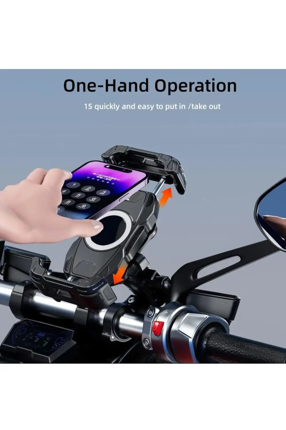 Motosiklet 360 Derece Profesyonel Telefon Tutucu Gidon Uyumlu Tit