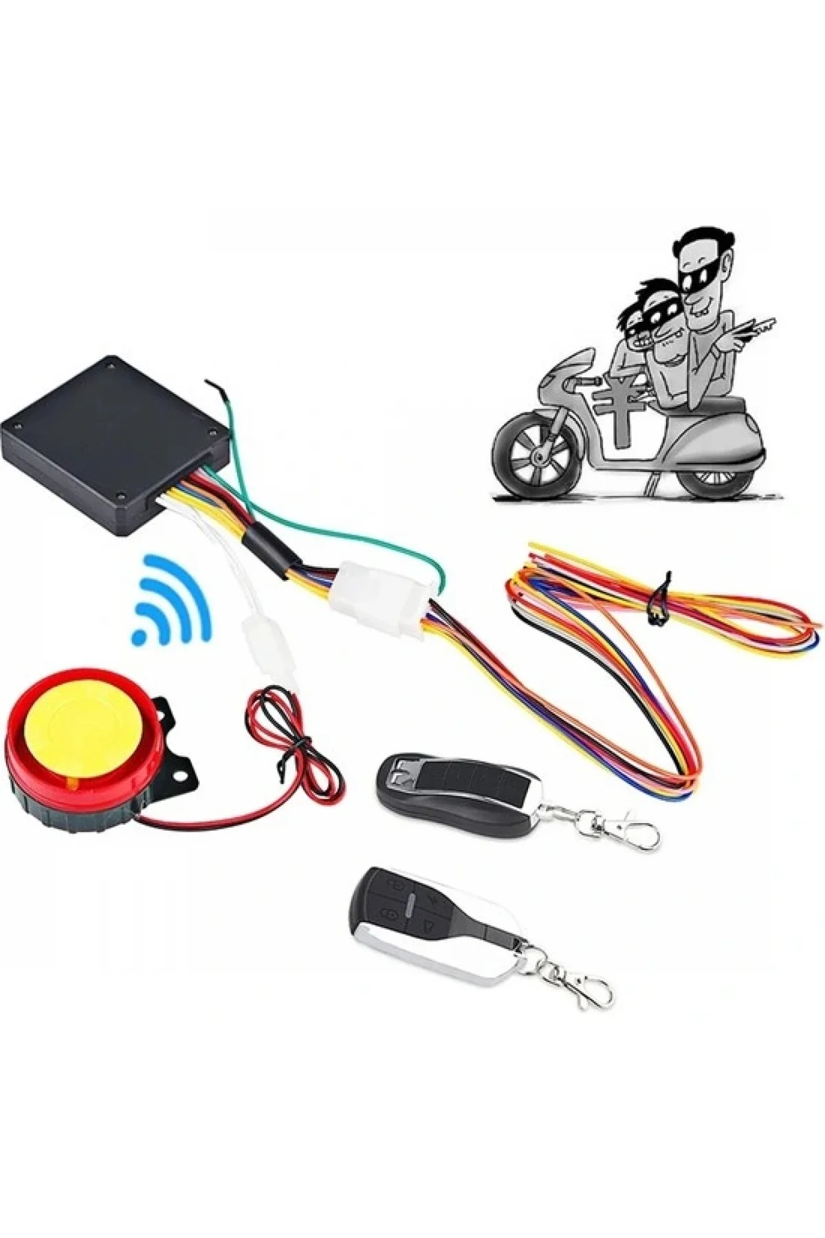 Motosiklet Alarm Seti Uzaktan Kumandalı ve Anahtarlı Set