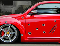 İhtiyaçavm Motosiklet Araba Oto Çıkartmaları 3D Kurşun Delik Sticker
