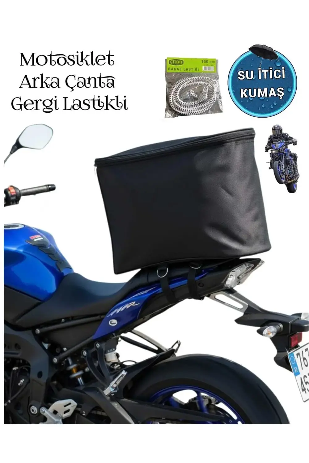 MOTOSİKLET ARKA ÇANTA GERGİ LASTİKLİ