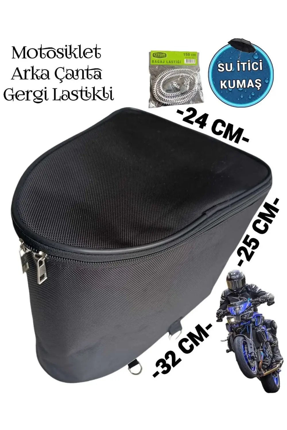 MOTOSİKLET ARKA ÇANTA GERGİ LASTİKLİ