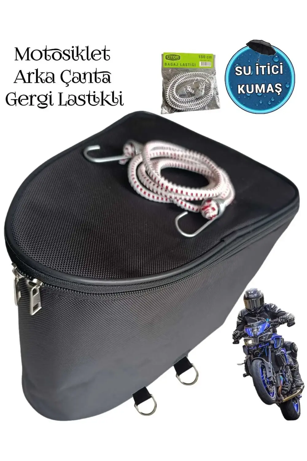 MOTOSİKLET ARKA ÇANTA GERGİ LASTİKLİ