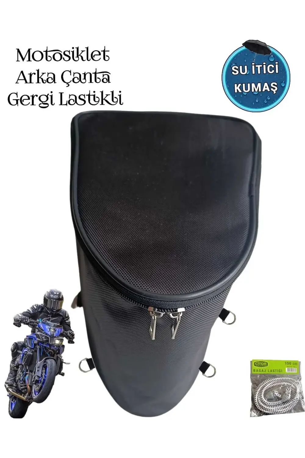 MOTOSİKLET ARKA ÇANTA GERGİ LASTİKLİ