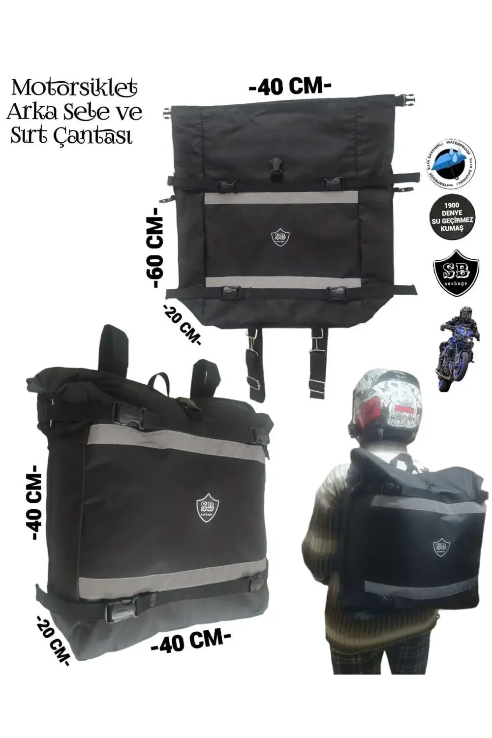 Motosiklet Arka Sele Üstü Ve Sırt Çantası