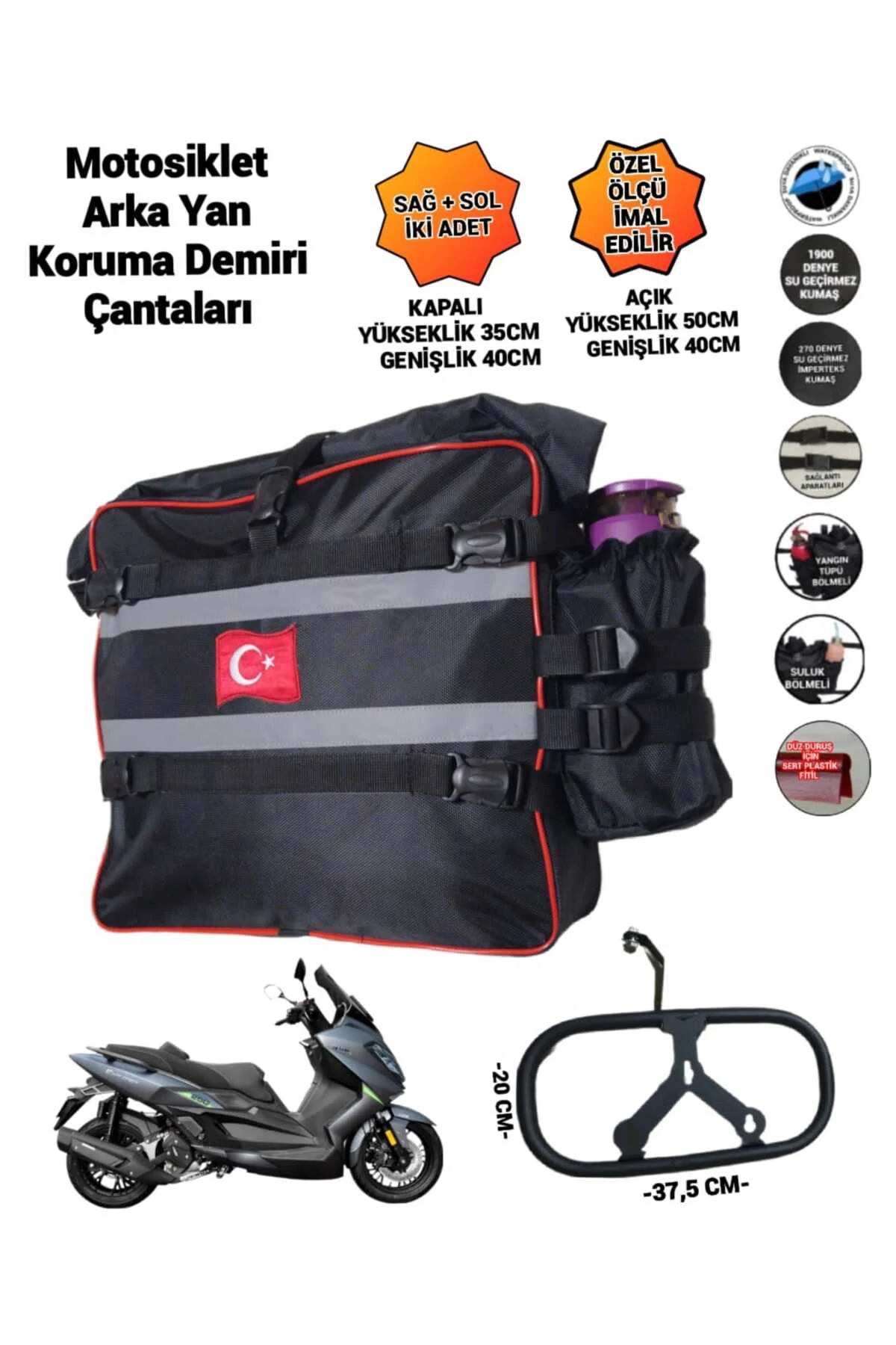 Motosiklet Arka Yan Koruma Demiri Çantaları