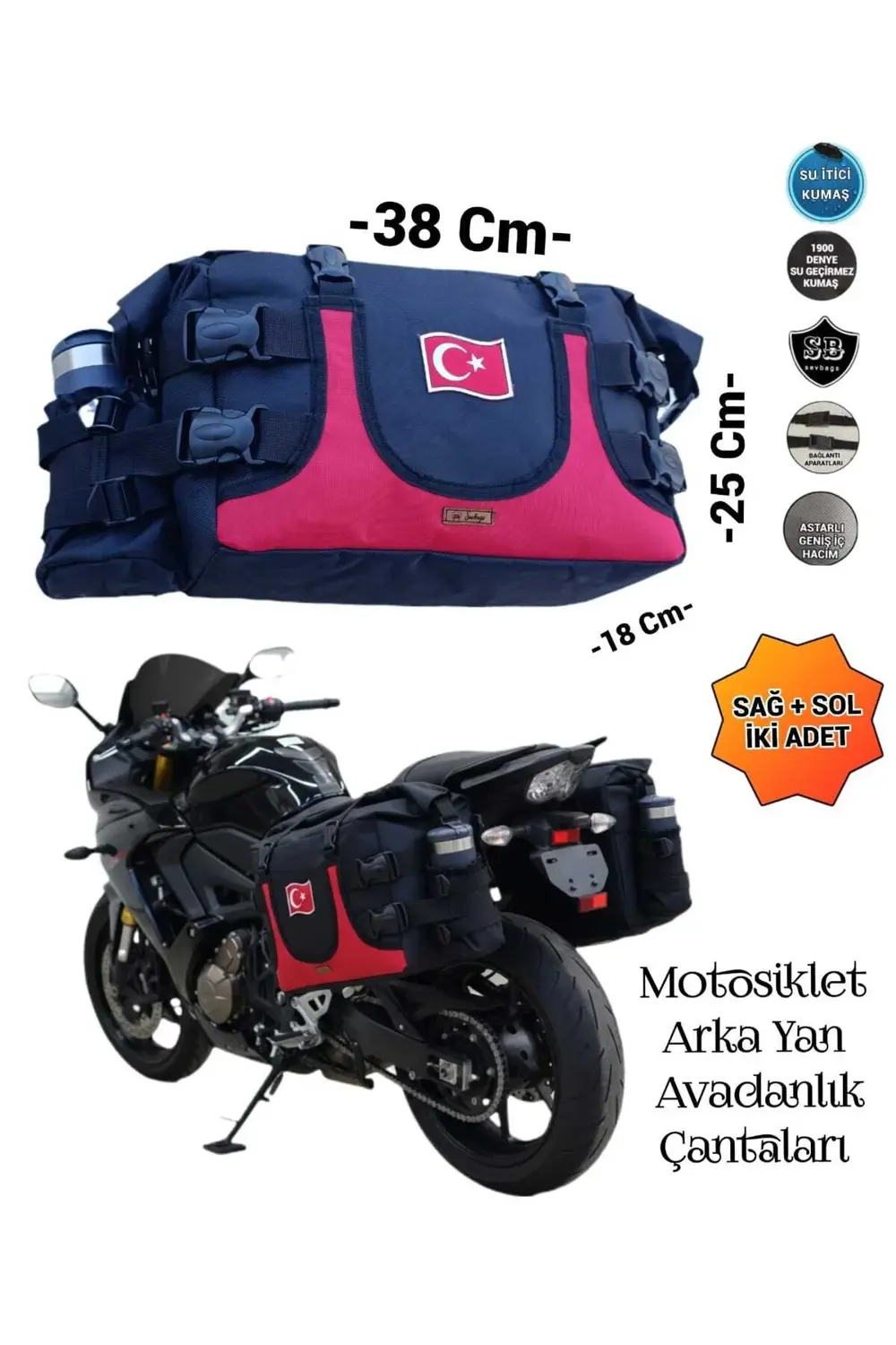 MOTOSİKLET ARKA YAN AVADANLIK ÇANTALARI