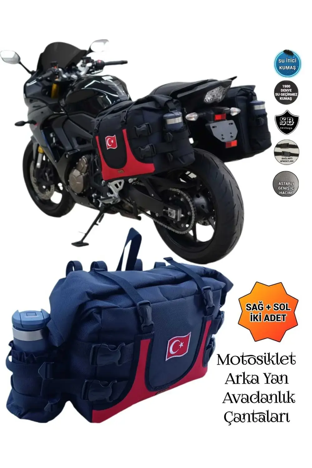MOTOSİKLET ARKA YAN AVADANLIK ÇANTALARI