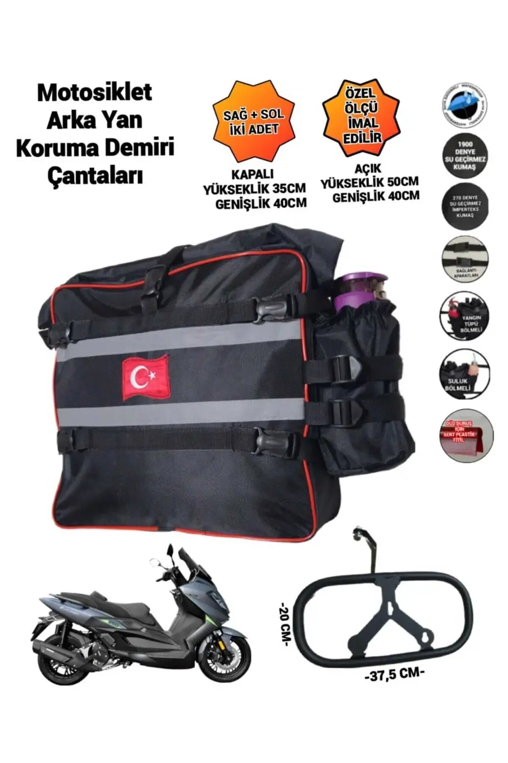 Motosiklet Arka Yan Koruma Demiri Çantaları