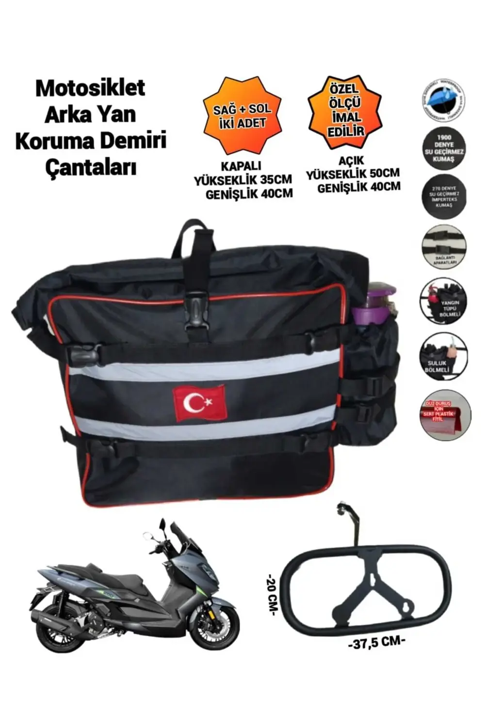 Motosiklet Arka Yan Koruma Demiri Çantaları