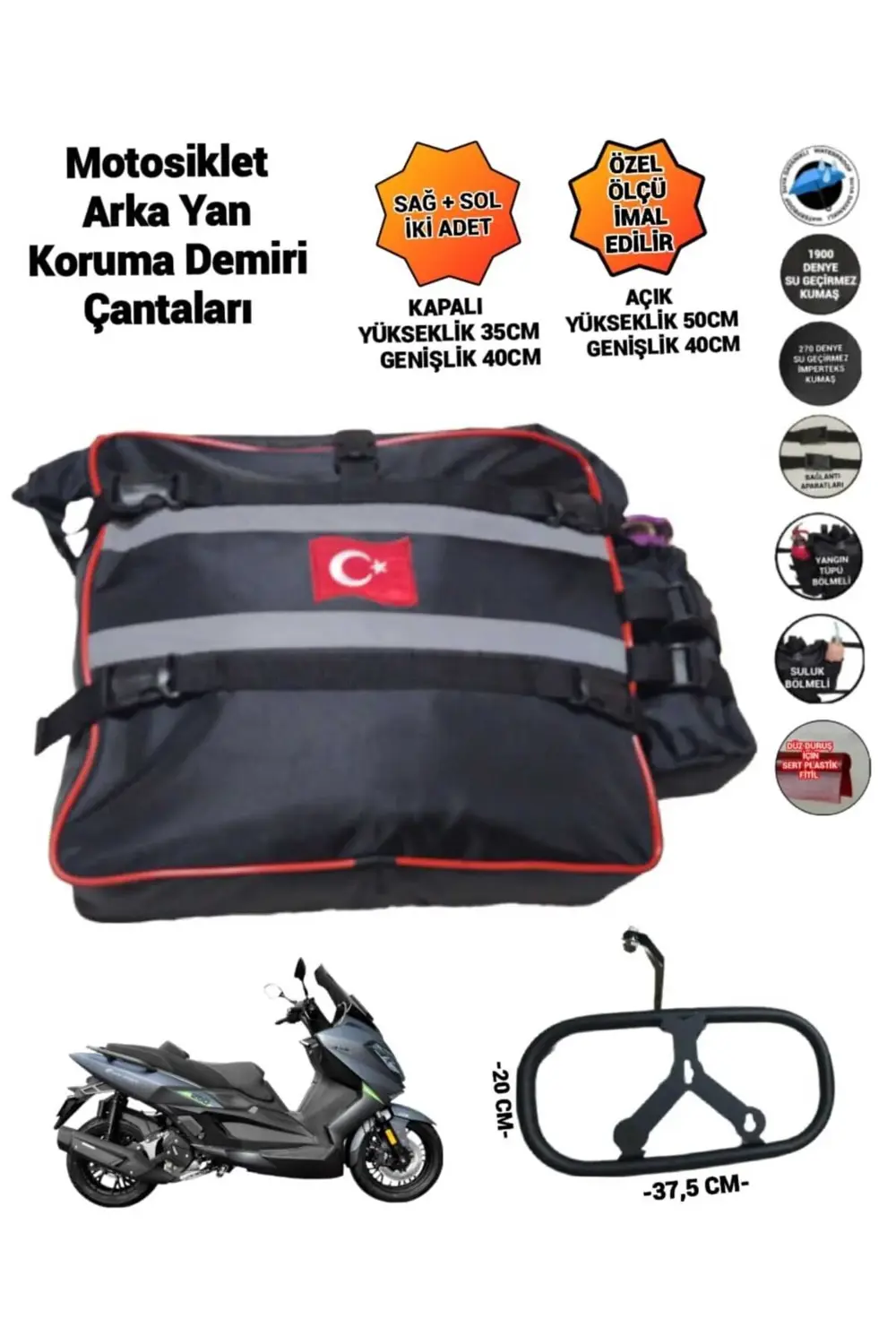 Motosiklet Arka Yan Koruma Demiri Çantaları