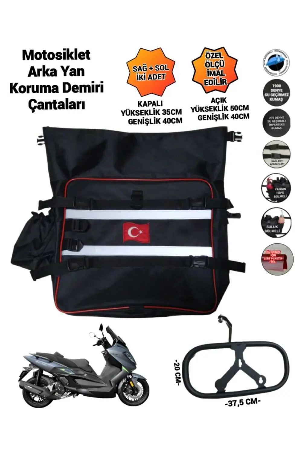 Motosiklet Arka Yan Koruma Demiri Çantaları