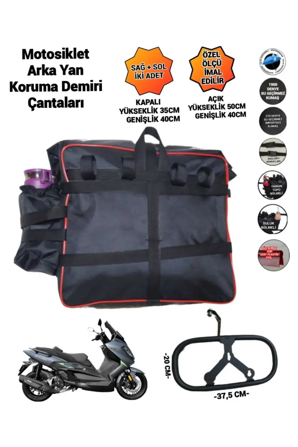 Motosiklet Arka Yan Koruma Demiri Çantaları