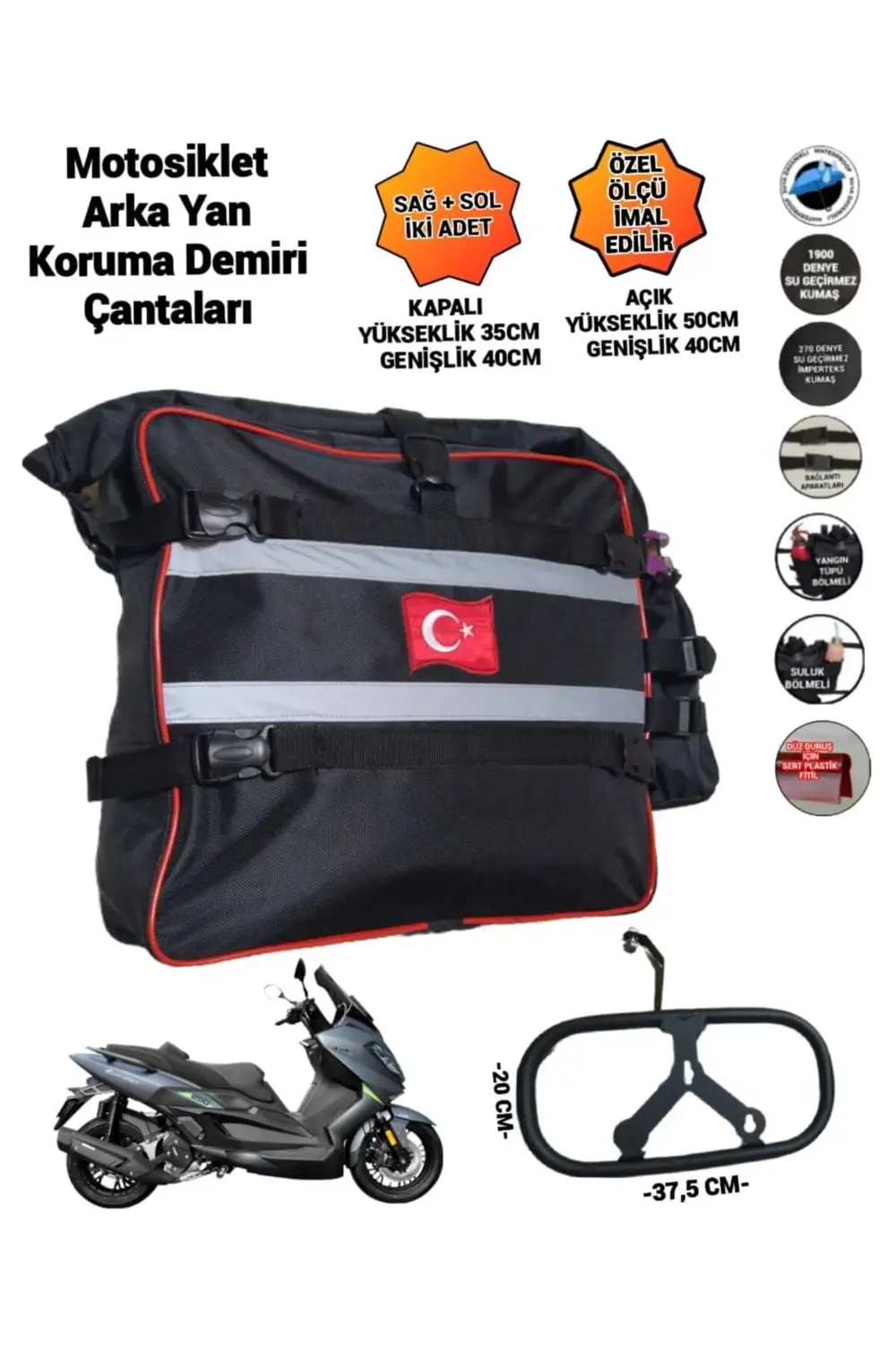 Motosiklet Arka Yan Koruma Demiri Çantaları