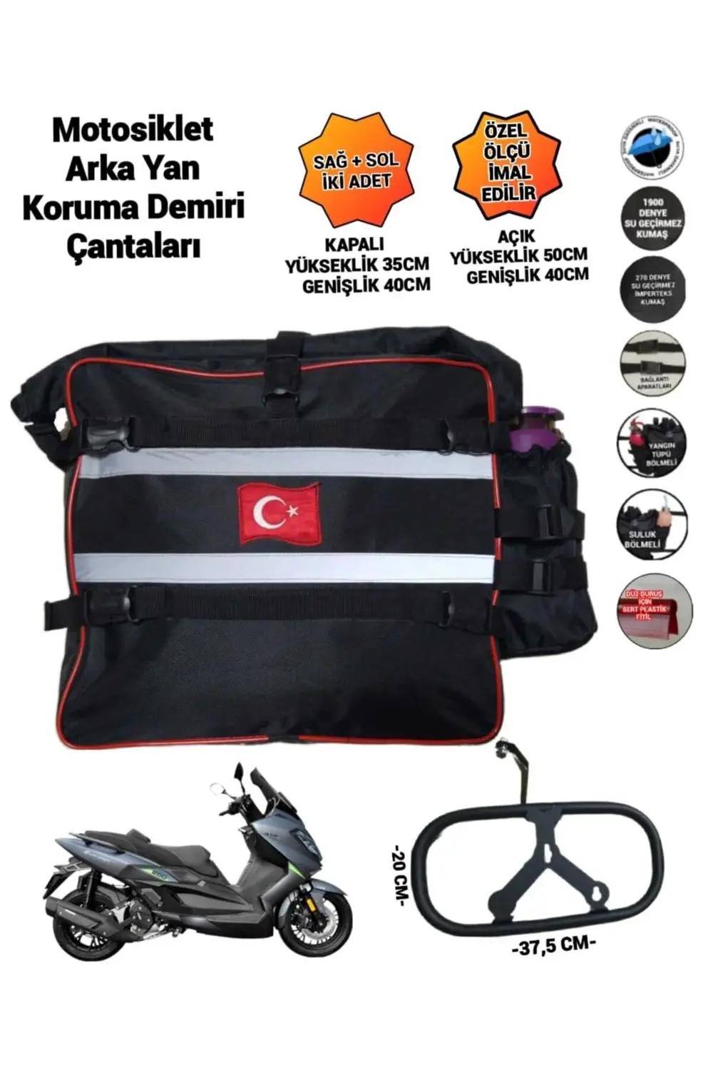 Motosiklet Arka Yan Koruma Demiri Çantaları