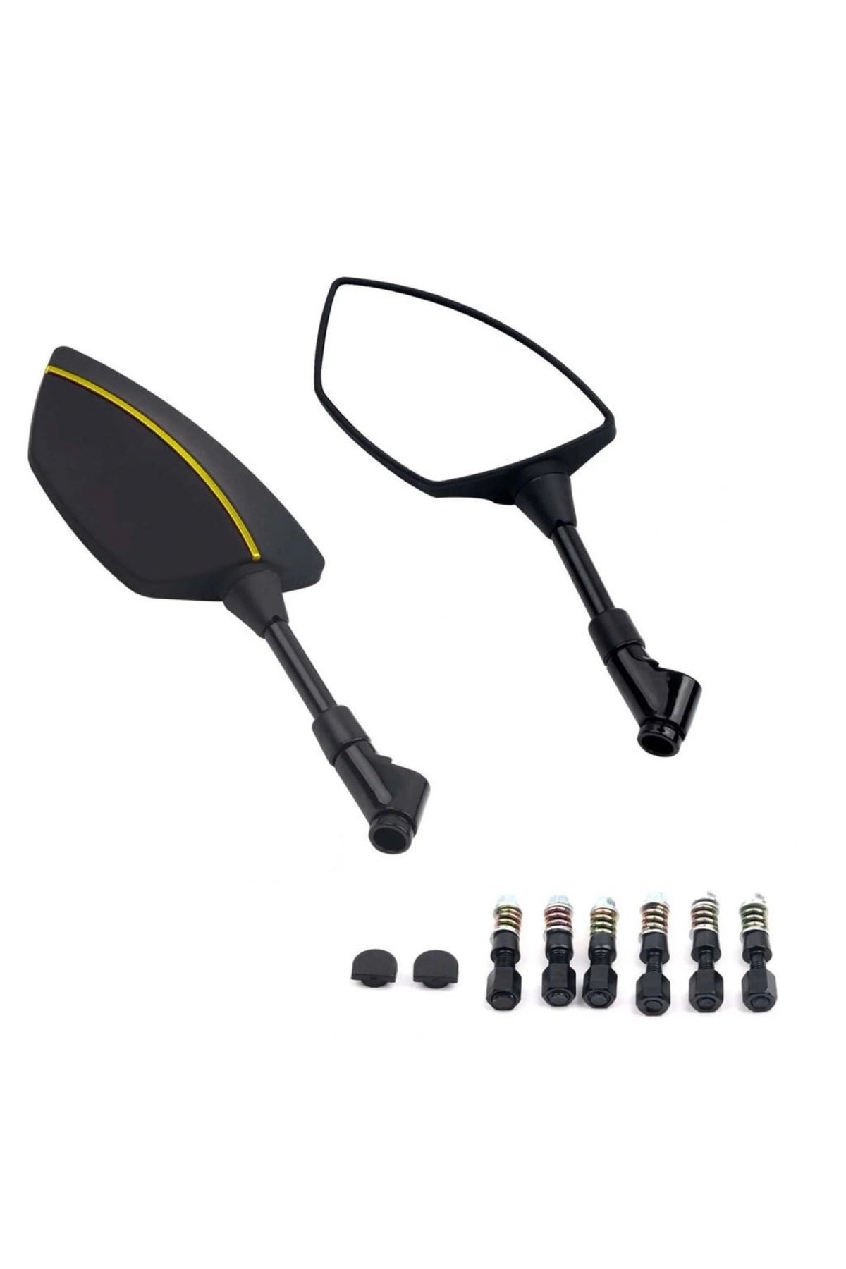 Motosiklet Ayna 426 Sarı Şeritli Üniversal 8-10 mm Uyumlu Marka M