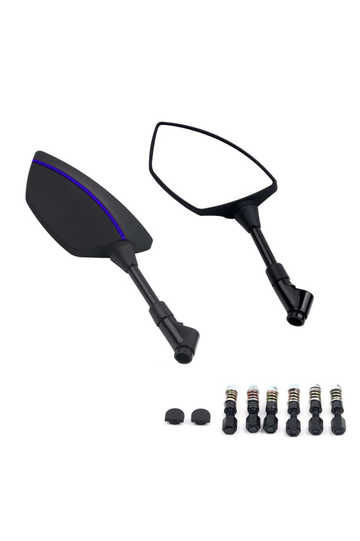 Motosiklet Ayna 426 Mavi Şeritli Üniversal 8-10 mm Uyumlu Marka M