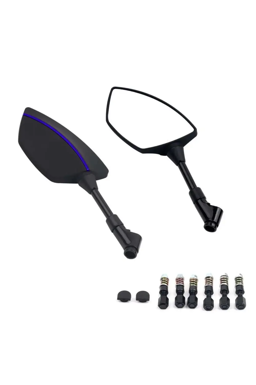 Motosiklet Ayna 426 Mavi Şeritli Üniversal 8-10 mm Uyumlu Marka M