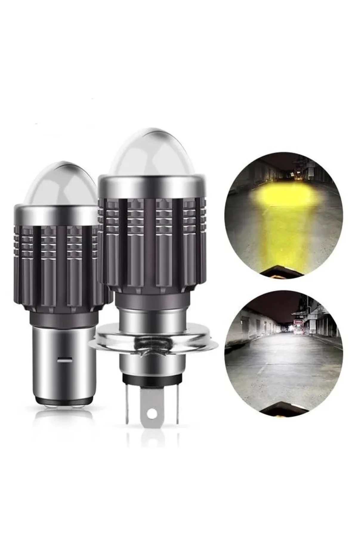 Motosiklet BA20D Dc 12-60 V 12 W 6500K Cob LED Uzun / Kısa Işık Far Ampul Beyaz (Bosch Tipi) Motosiklet BA20D Dc 12-60 V 12 W 6500K Cob LED Uzun / Kısa Işık Far Ampul Beyaz (Bosch Tipi)