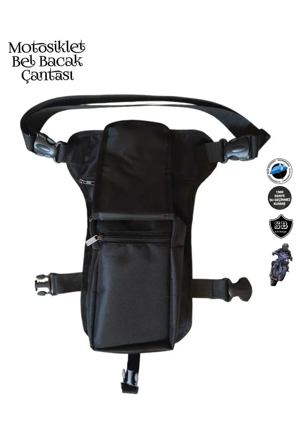 MOTOSİKLET BEL BACAK ÇANTASI 6 GÖZLÜ