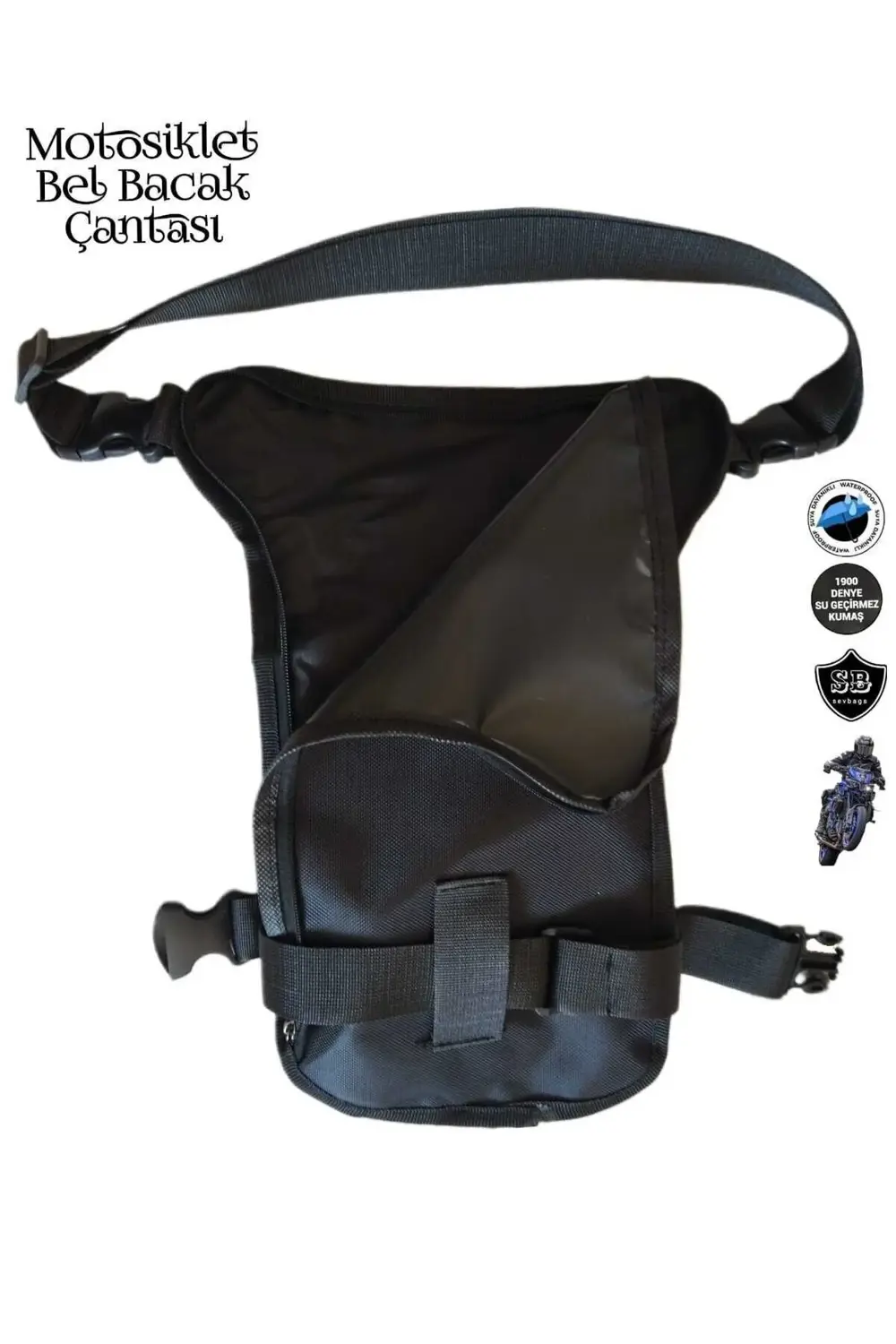 MOTOSİKLET BEL BACAK ÇANTASI 6 GÖZLÜ