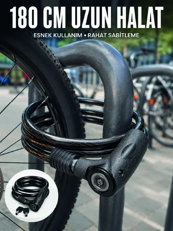 Motosiklet, Bisiklet ve Elektrikli Scooter İçin Ağır Hizmet Tipi Çelik Halat Kilidi Motosiklet, Bisiklet ve Elektrikli Scooter İçin Ağır Hizmet Tipi Çelik Halat Kilidi