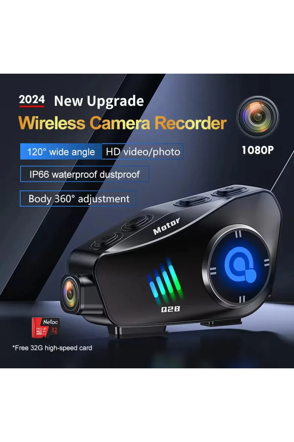 Motosiklet Bluetooth kask kulaklık kamera ses kontrolü 1080P video kayıt interkom 2 yıl garantili