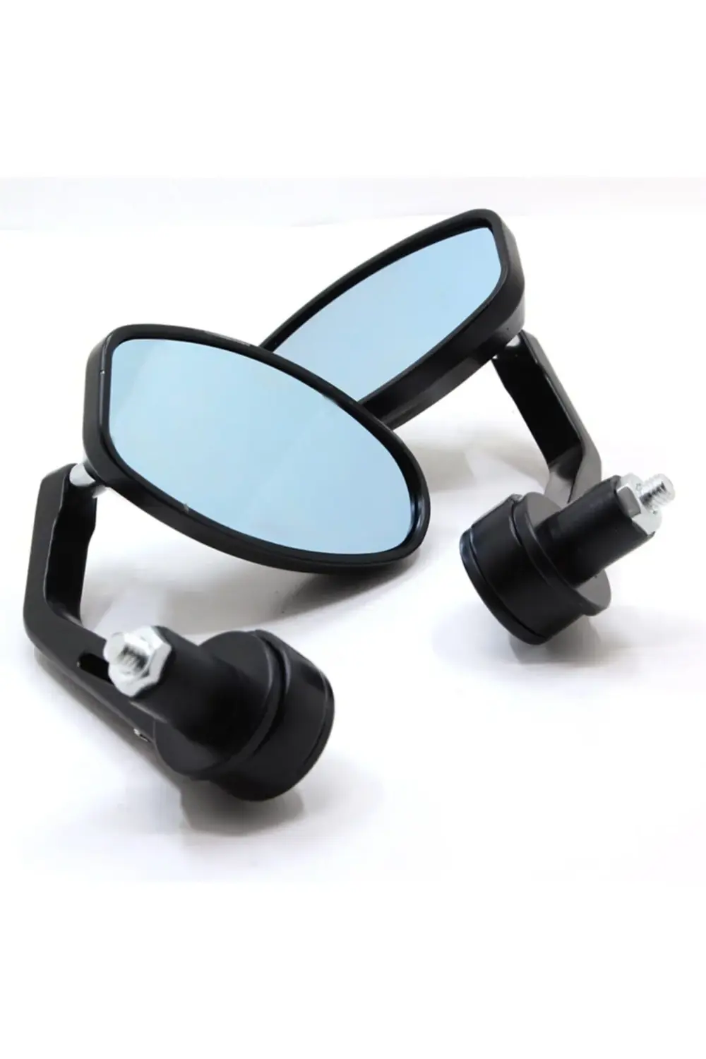 Motosiklet Gidon Ucu Bağlantılı Modifiye Ayna Takımı Siyah Cafe R