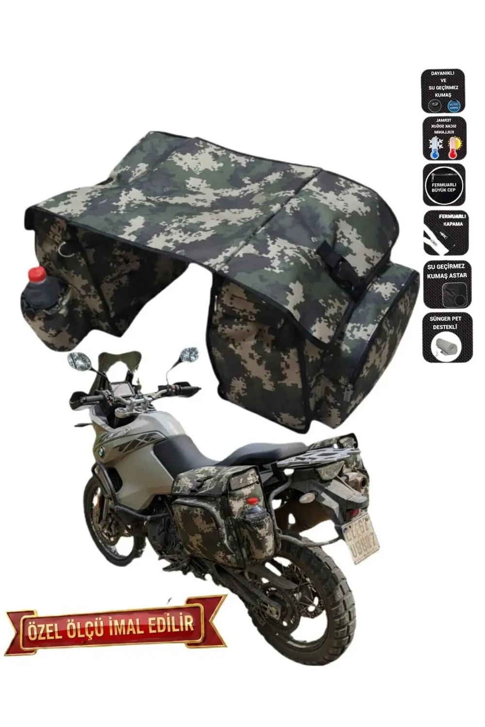 MOTOSİKLET HEYBE ÇANTASI TERMAL TERMOSLU CEPLİ KAMUFLAJ