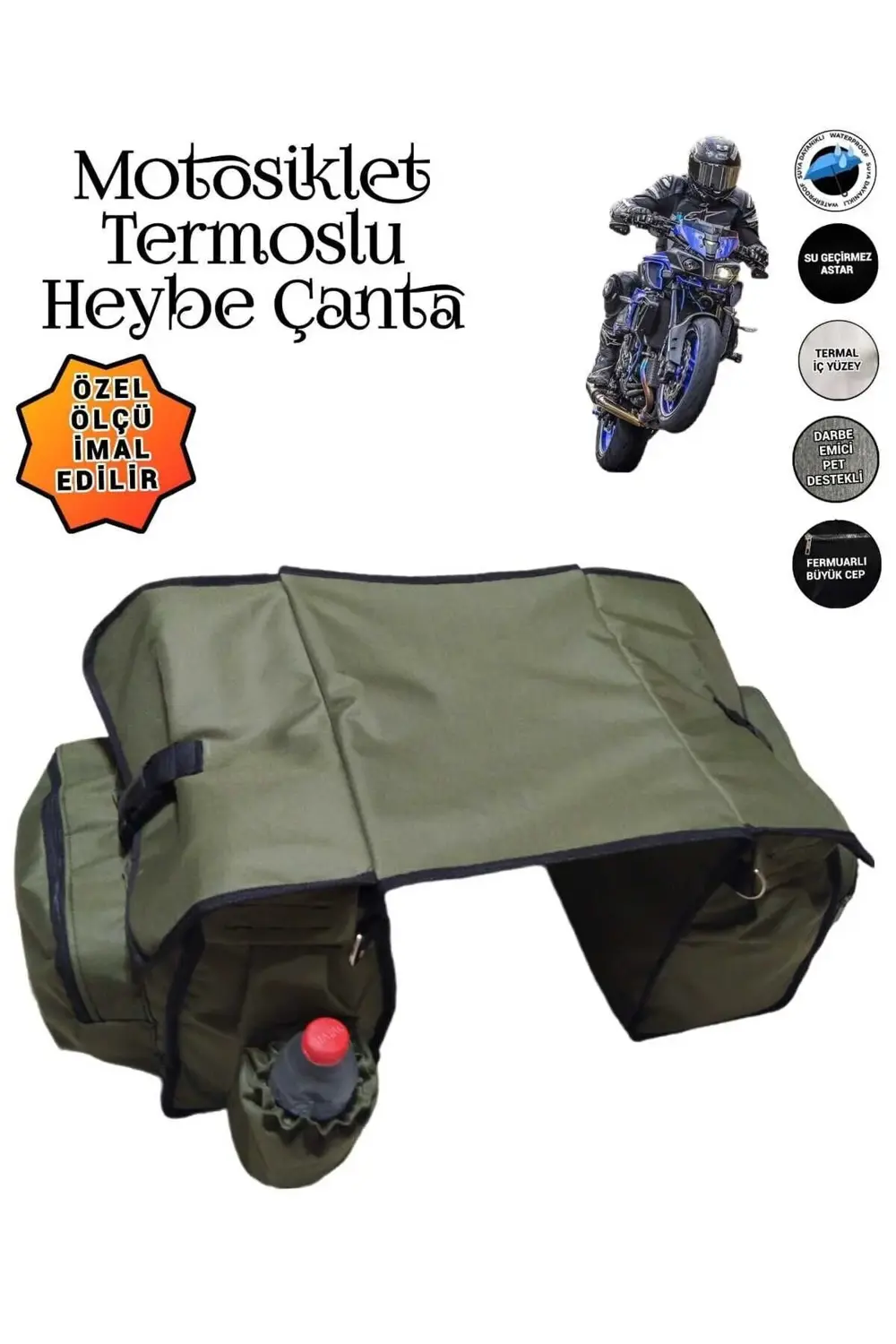 MOTOSİKLET HEYBE ÇANTASI TERMAL TERMOSLU CEPLİ