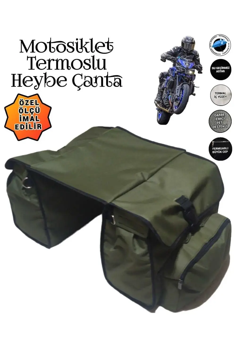 MOTOSİKLET HEYBE ÇANTASI TERMAL TERMOSLU CEPLİ