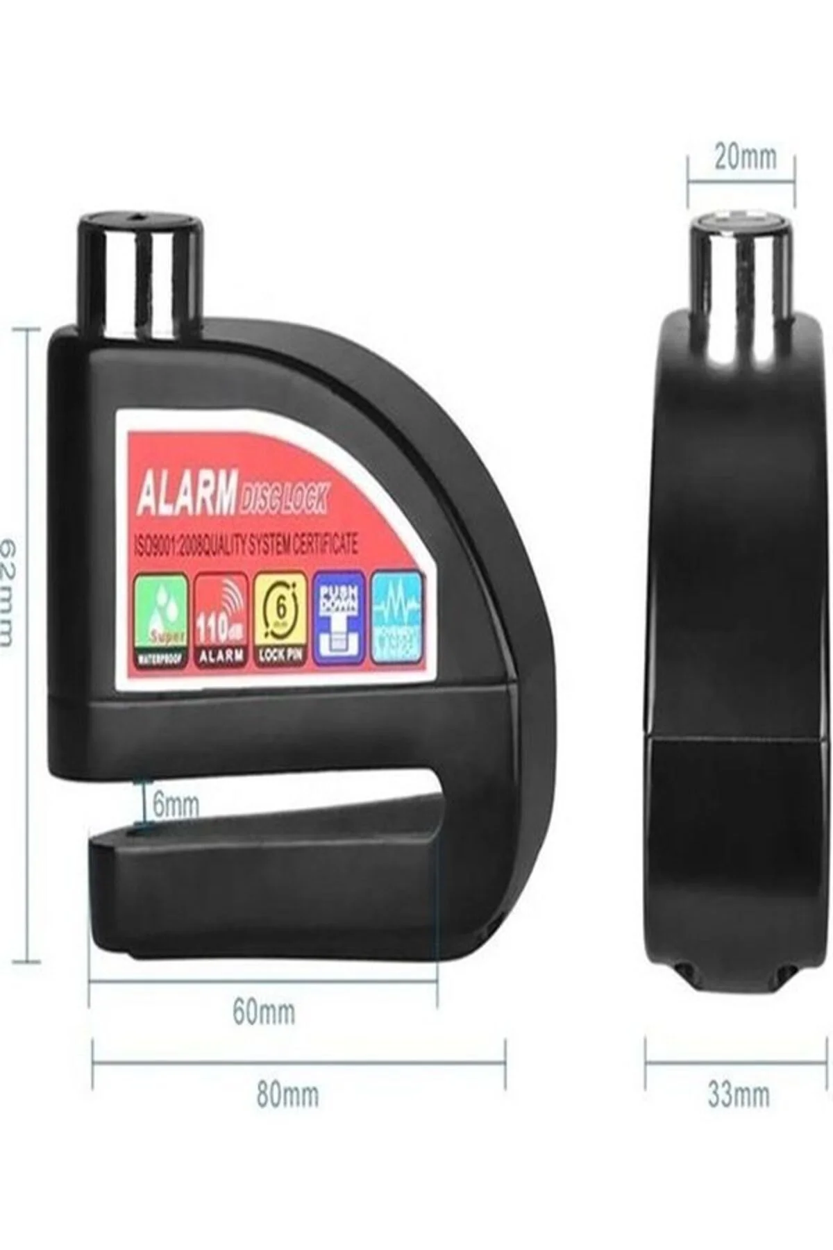 Motosiklet için su geçirmez 110db alarmlı halatlı disk kilidi motor kilit Lüzumlu
