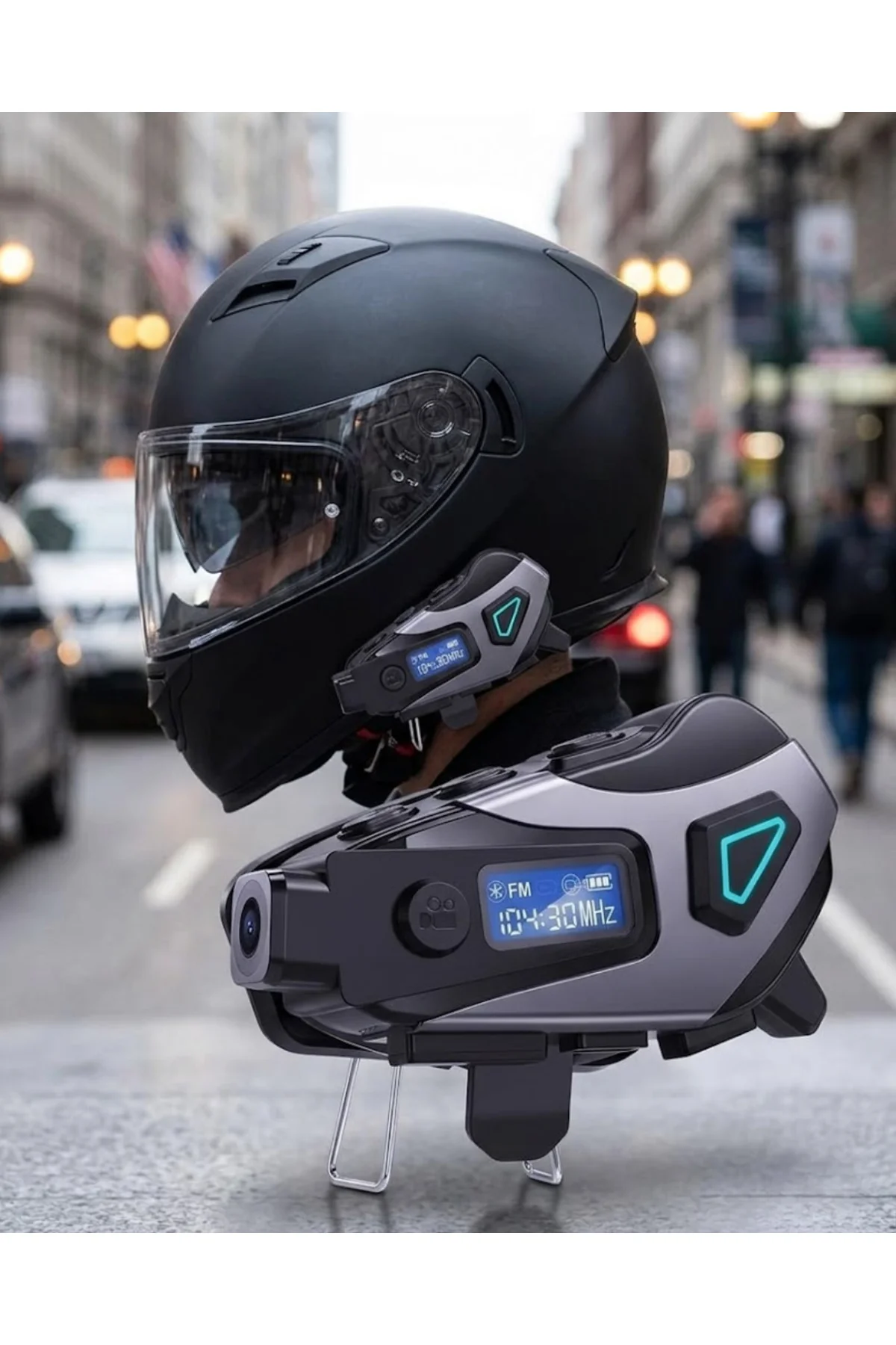 Motosiklet Kask Bluetooth Kulaklık Uzun Pil Ömrü Kamera ve Sesli 