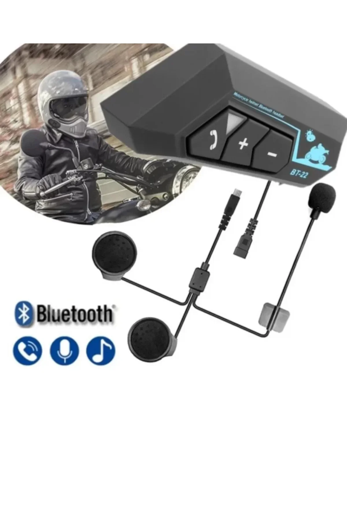 Motosiklet Kask Bluetooth Kulaklık 20 Saat Konuşma Süresi