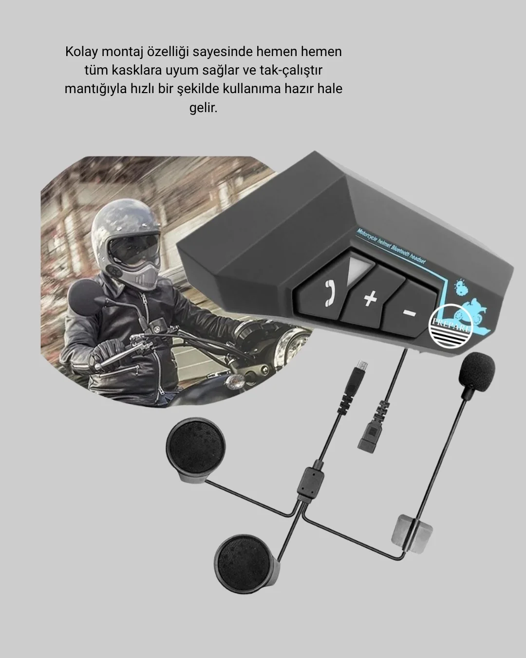 Motosiklet Kask Kulaklığı Bluetooth 5.0 Gürültü Önleme ve Hızlı B