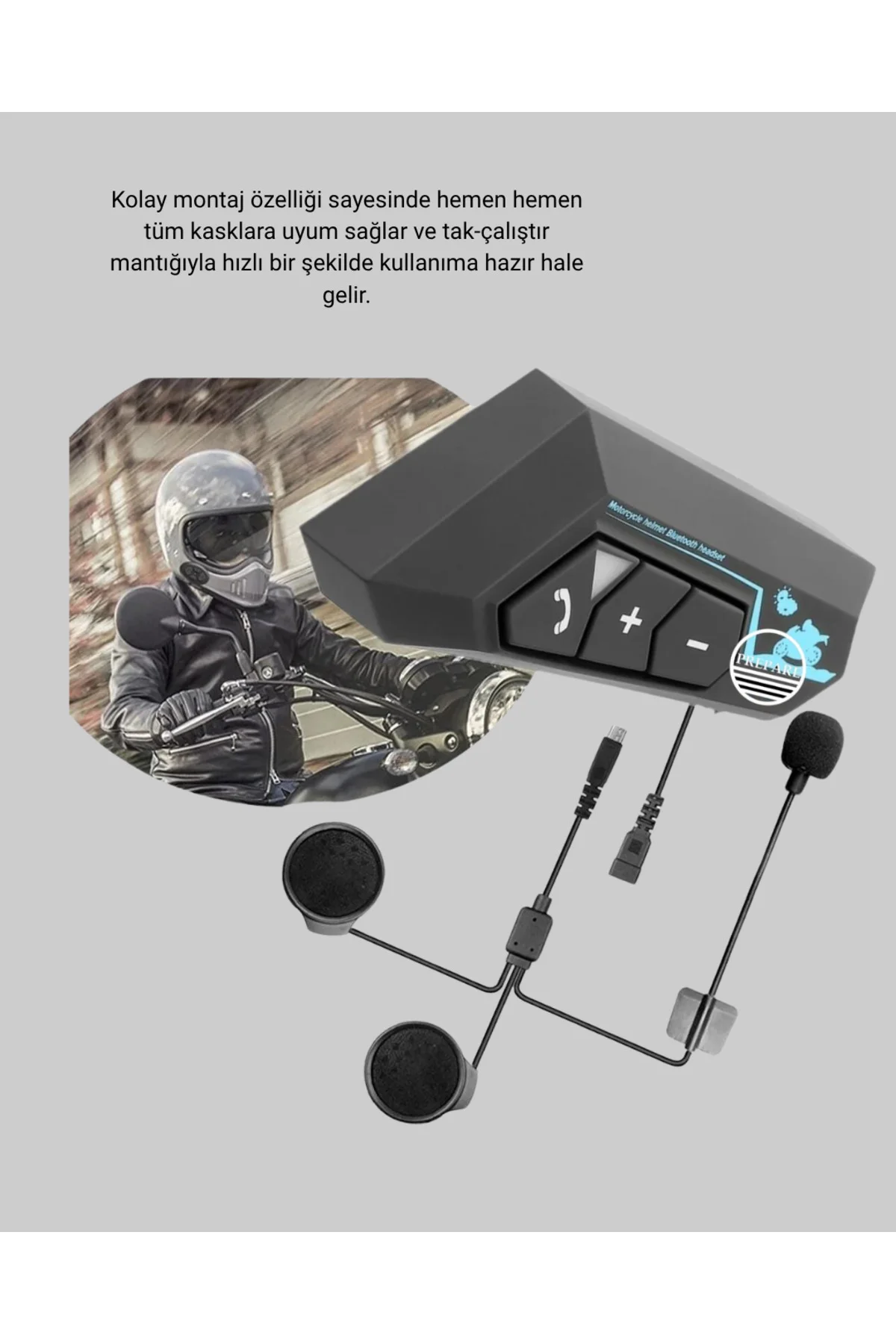 Motosiklet Kask Kulaklığı Bluetooth 5.0 Gürültü Önleme ve Hızlı B