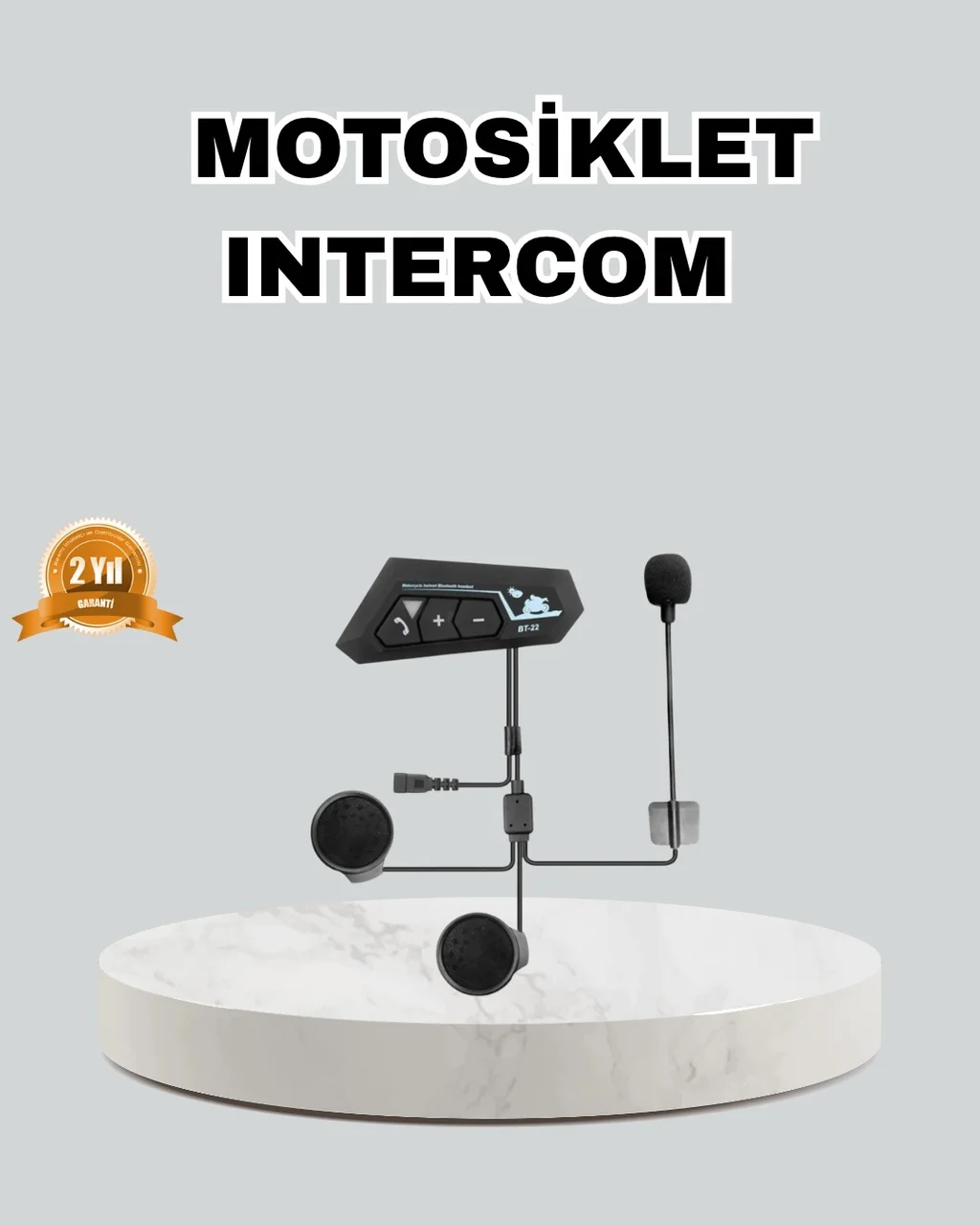 Motosiklet Kaskı İçin Bluetooth Kulaklık Kablosuz, Mikrofonlu, Gü